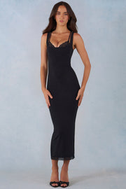Oh Polly Sorelle robe midi noire dentelle modal