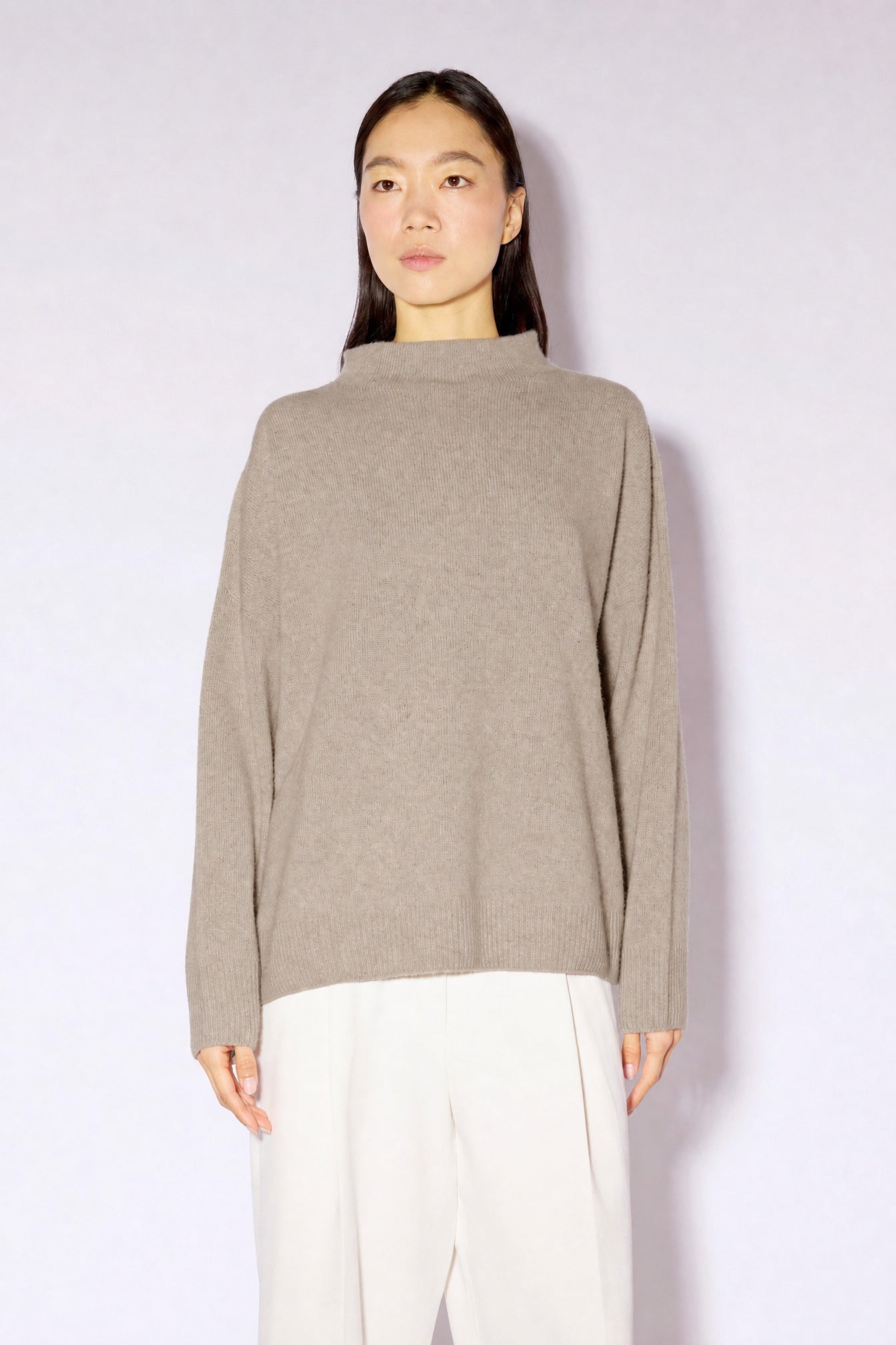 Liviana Conti Nancy pull cachemire soie gris oversize