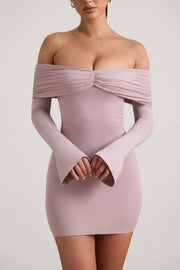 Oh Polly Thais robe mini moulante taupe modal cachemire
