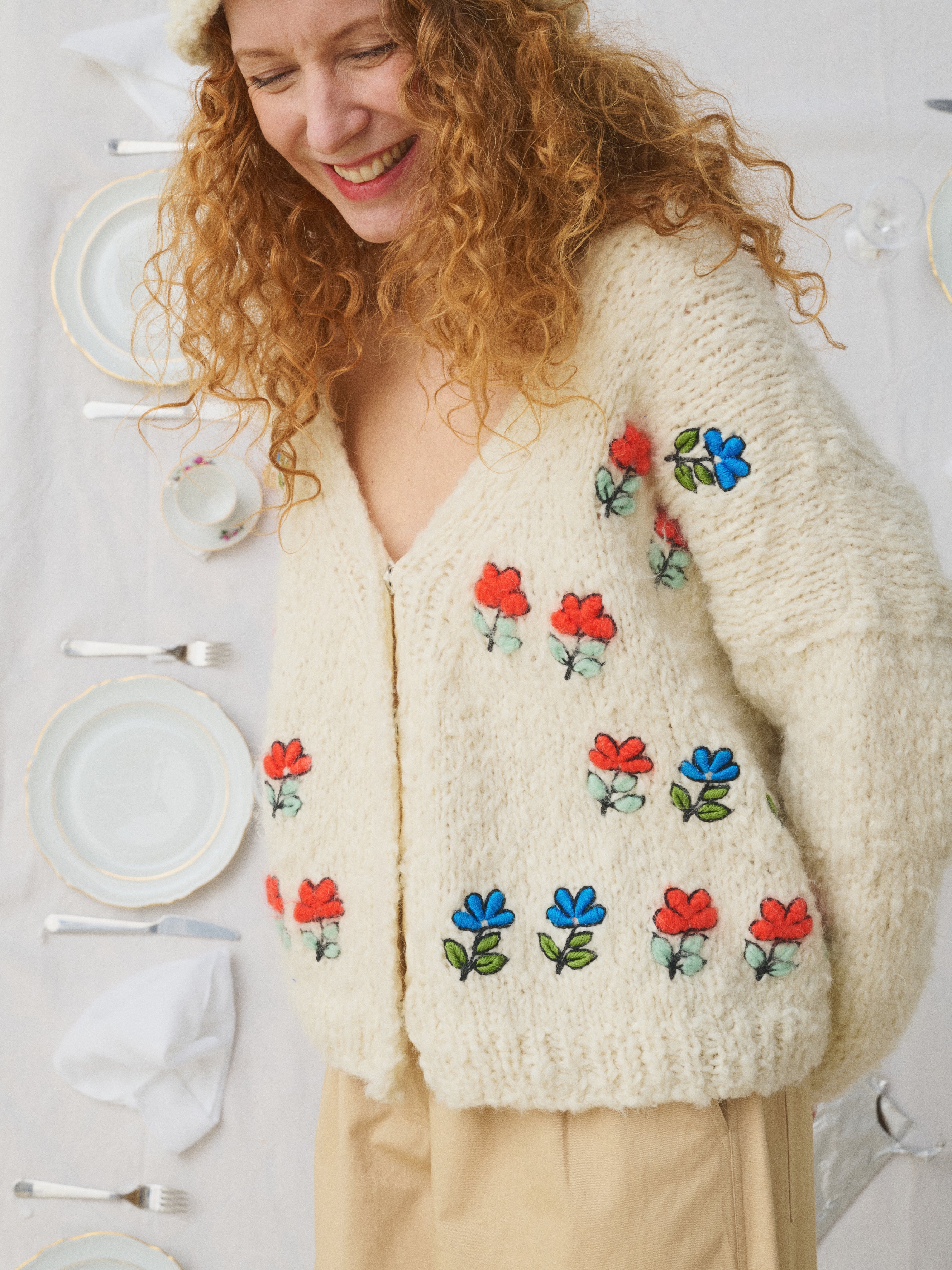 MII Mii à table Cardigan Ernst Vaisselle tricot laine S-XL