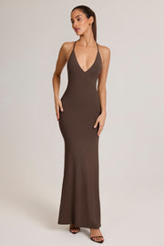 Oh Polly Leire Robe longue marron modal dos nu