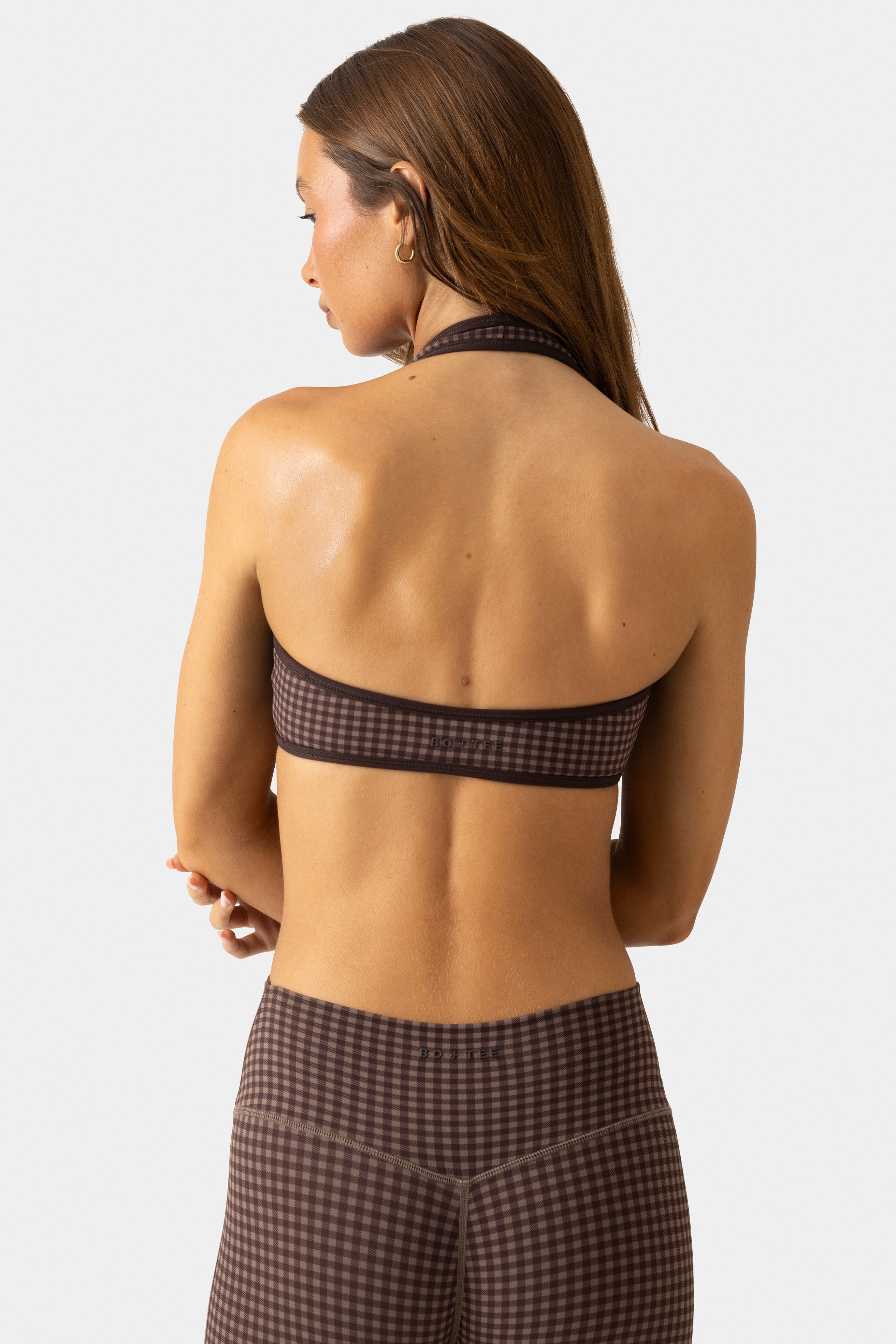 Oh Polly Bo+Tee Brassière sport réversible Espresso Gingham