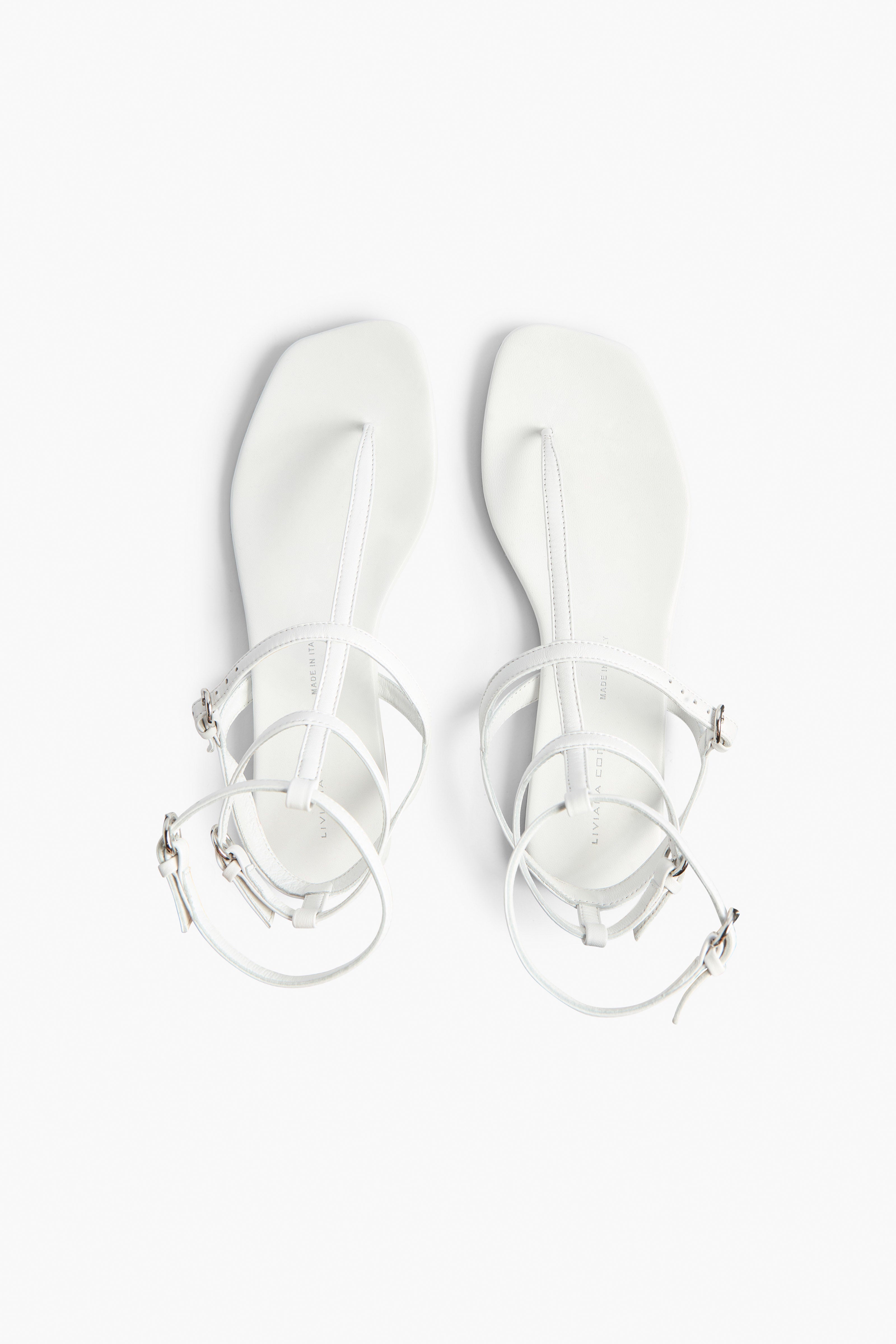 Liviana Conti Clarissa A6SC66 sandales plates Blanc cuir