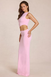 Oh Polly Calisse Asymmetric Drape robe rose blossom jersey
