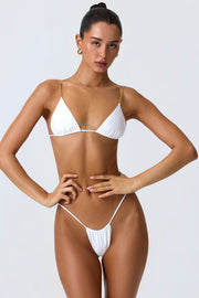 Oh Polly Swim haut bikini triangle blanc chaîne dorée