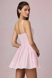 Oh Polly Dresses 14401 mini robe trapèze mauve Soft Mauve Stripe