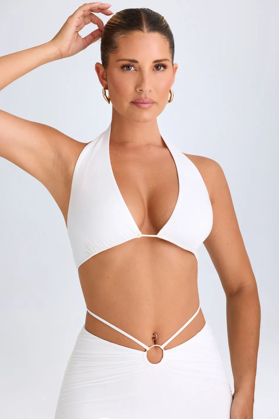 Oh Polly Tops Vella top crop blanc licou dos nu