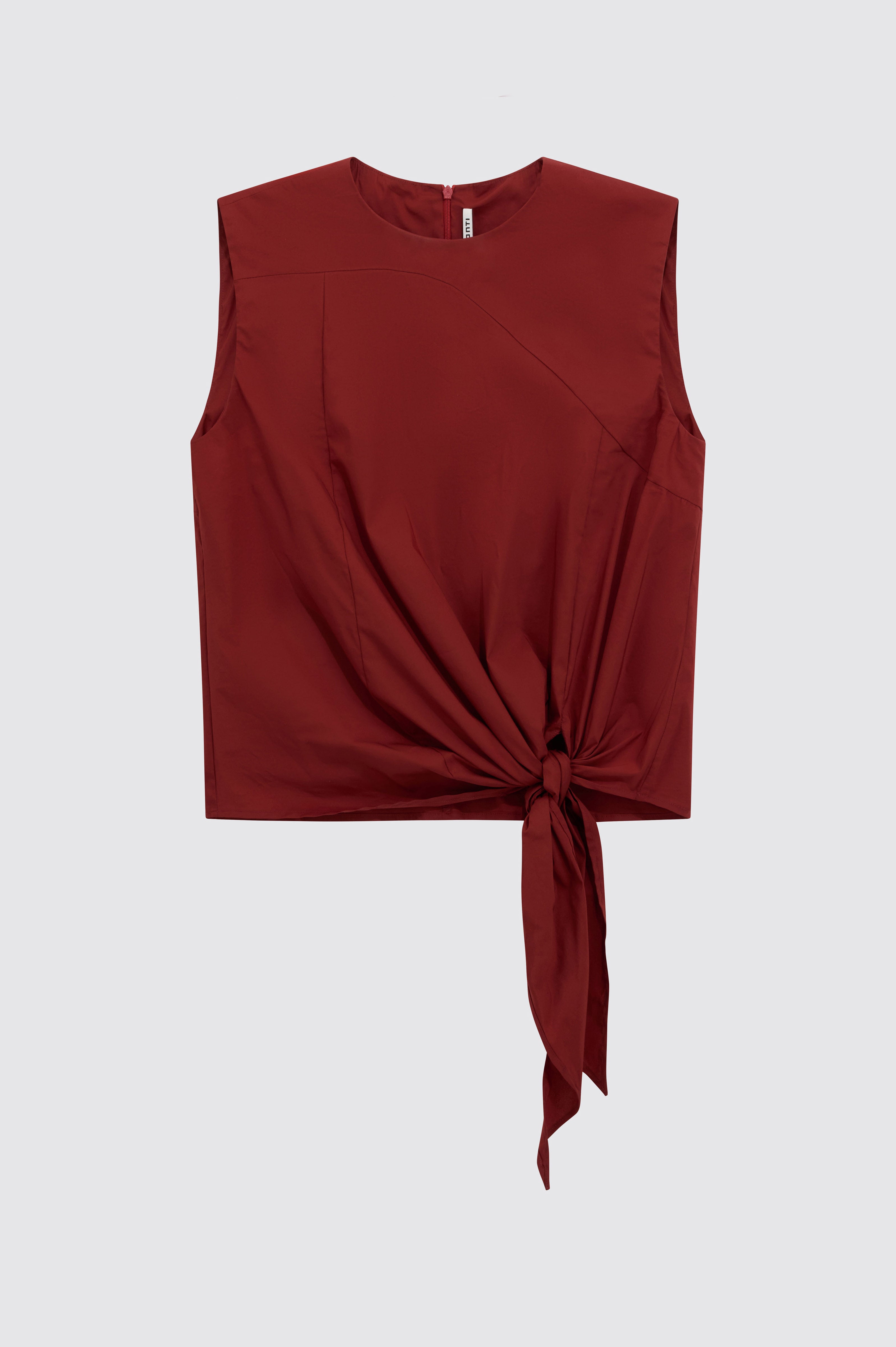 Liviana Conti Gwen top blanc coton stretch à nouer
