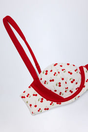 Oh Polly Albena Haut Bikini Balconnet Imprimé Cerise