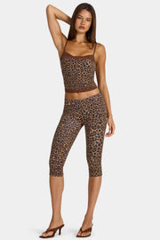 Oh Polly Trousers Legging Capri Léopard Modal Taille Basse
