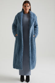 Oh Polly Alaska manteau long bleu fausse fourrure