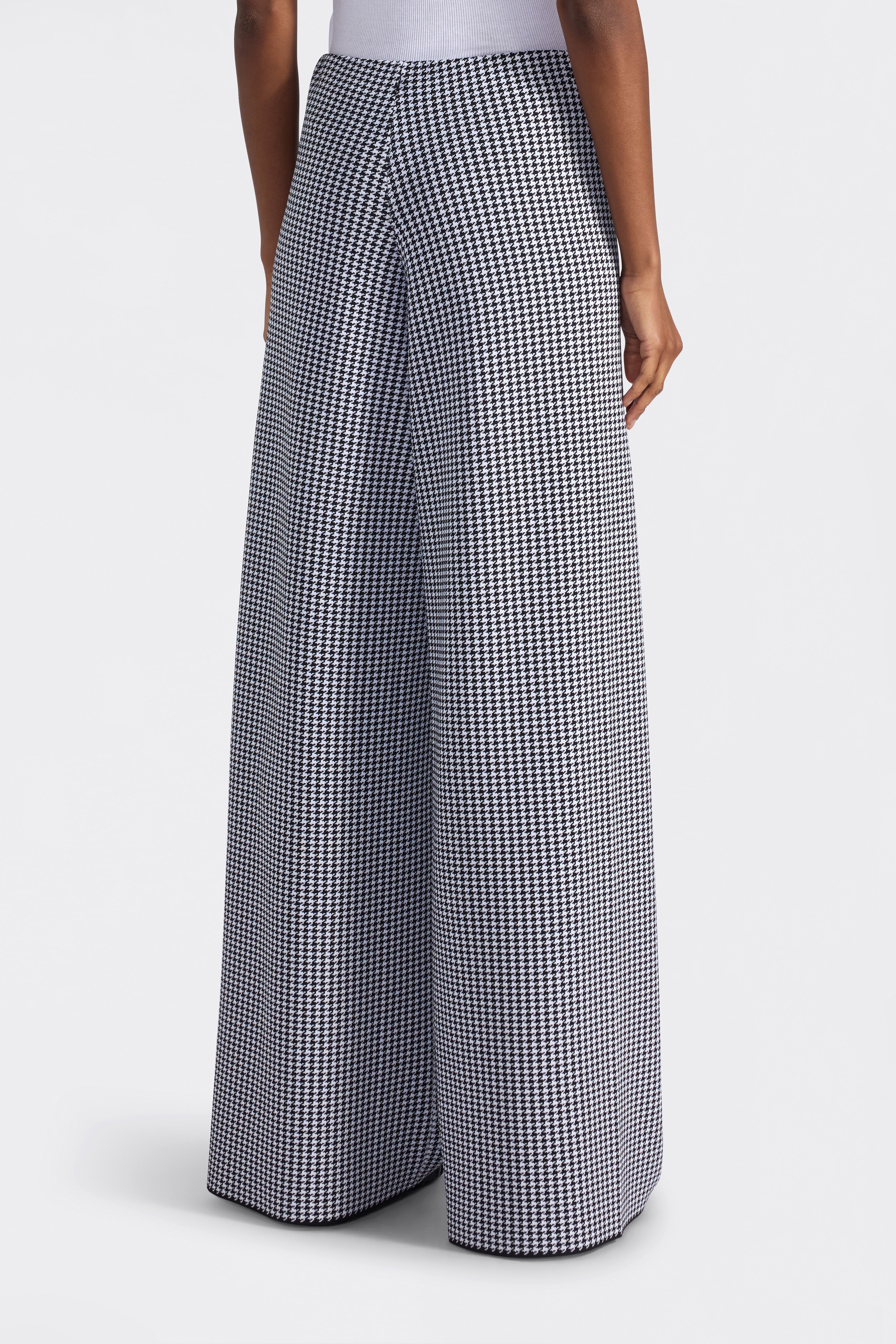 Liviana Conti Thiago pantalon palazzo pied de poule noir