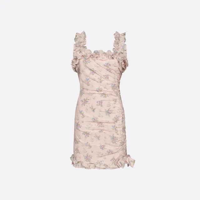 Alessandra Rich Silk Mini robe courte rose clair 40
