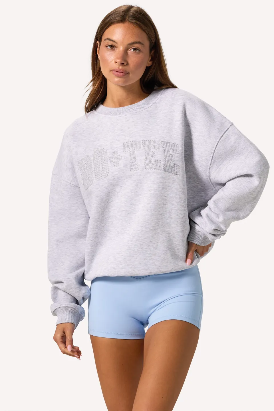 Oh Polly Knitwear BT02579C Sweat Gris Chiné Taille S
