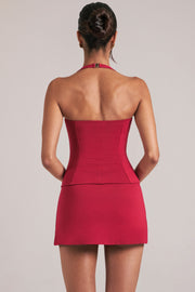 Oh Polly 16063 Top Rouge Cerise Licou Longline Modal