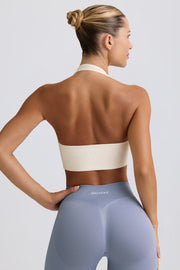 Oh Polly Define Luxe Halterneck brassière sport blanc maintien modéré