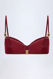 Oh Polly Bruny haut bikini balconnet cerise perles