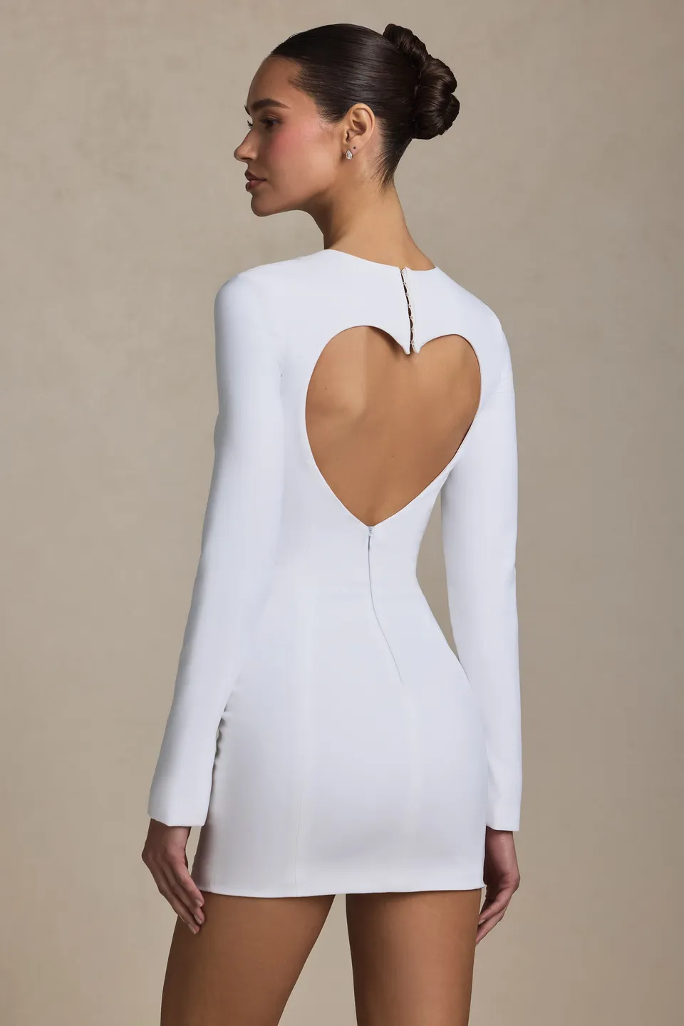 Oh Polly Adelia 12556 robe bodycon blanc cœur mini
