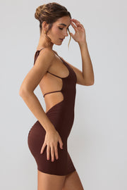 Oh Polly Orli mini robe marron espresso dos ouvert