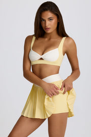 Oh Polly Bo+Tee jupette mini jaune citron plissée