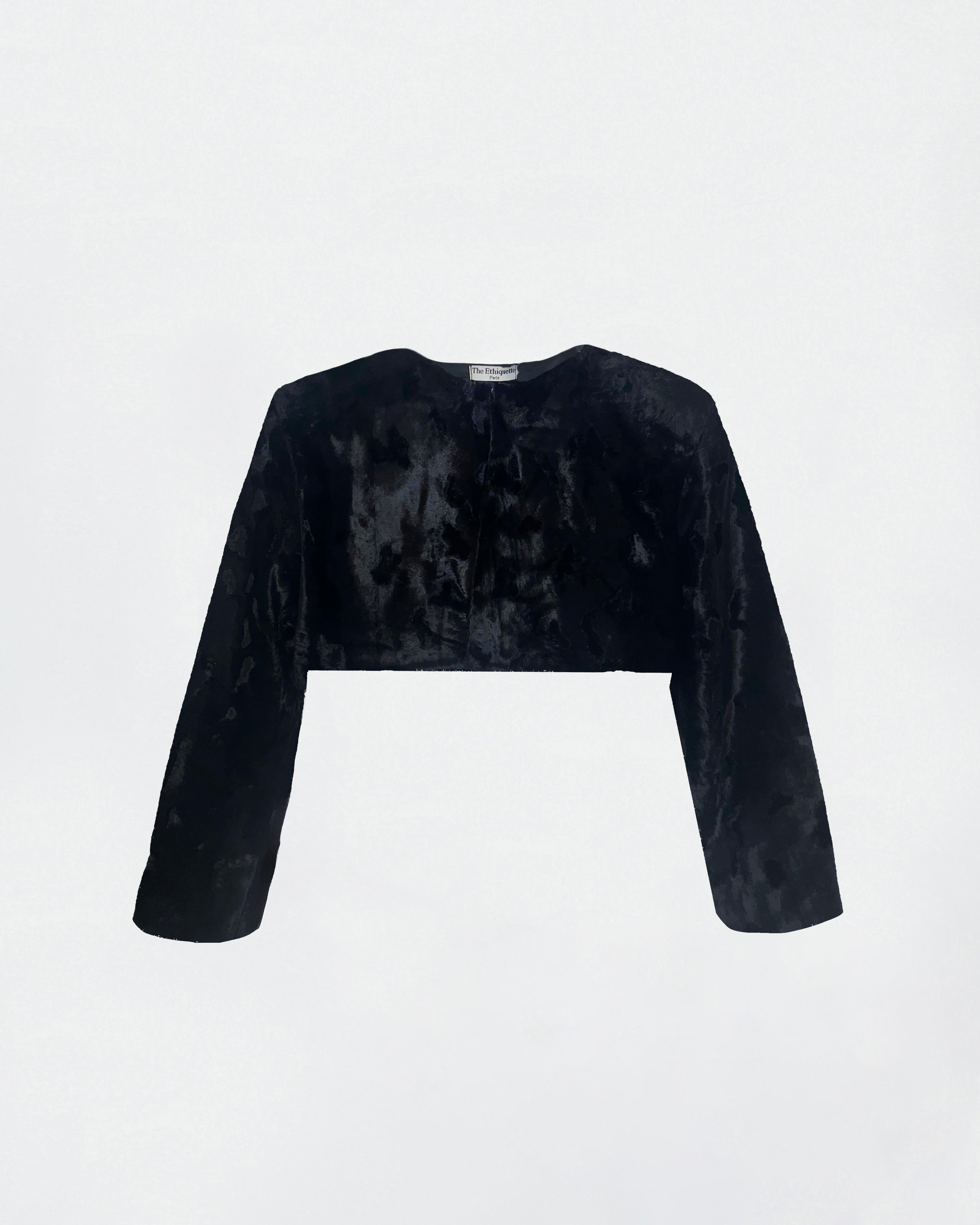 The Ethiquette Louise Vest veste noire fausse fourrure