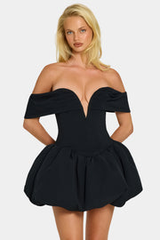 Oh Polly Jessamy robe mini corset noire épaules dénudées