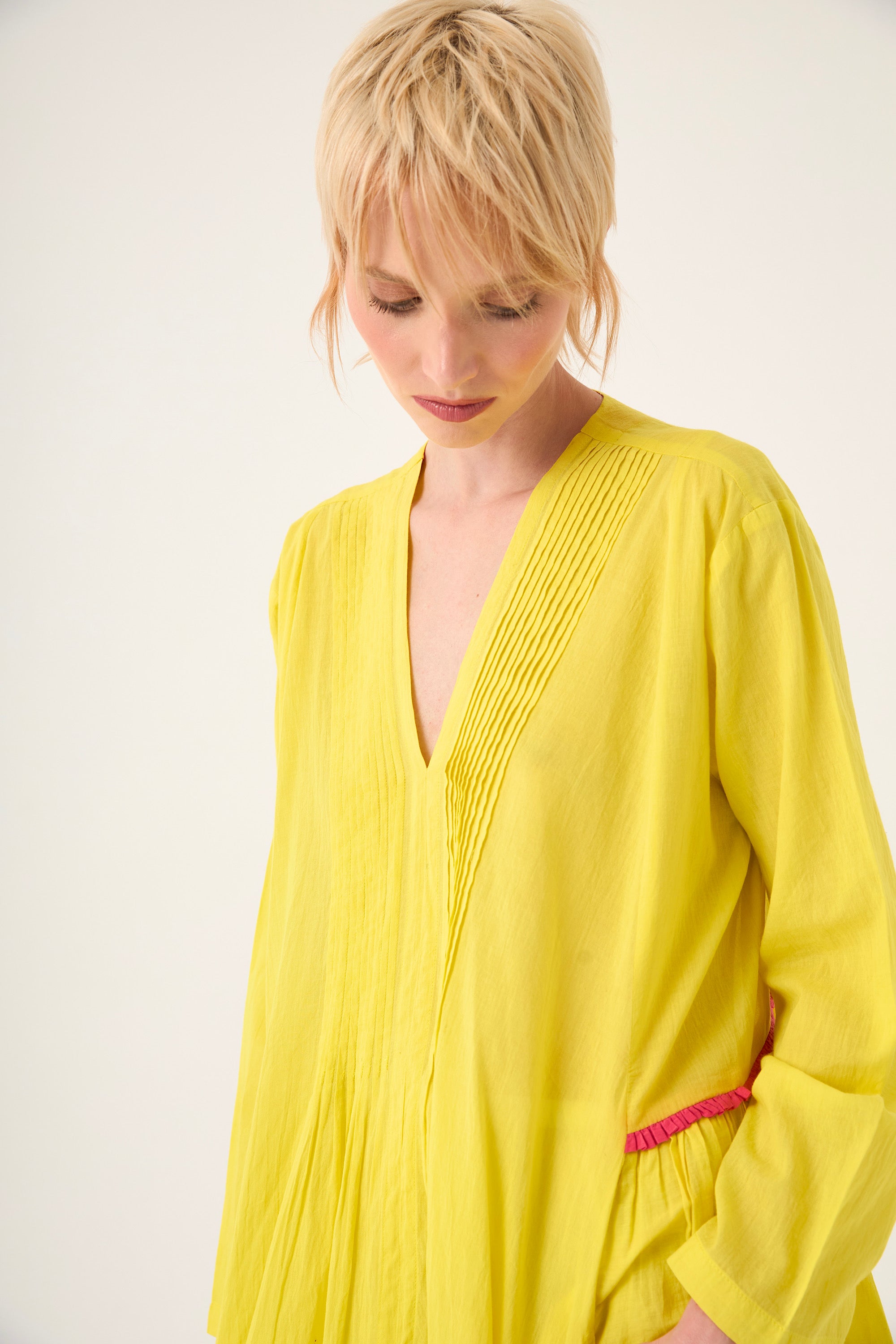 Chicosoleil Zazie robe longue jaune voile coton