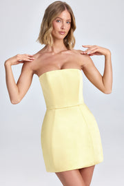 Oh Polly Haisley Mini robe bustier jaune satin