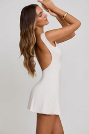 Oh Polly Dresses Lidia robe mini blanche dos nu