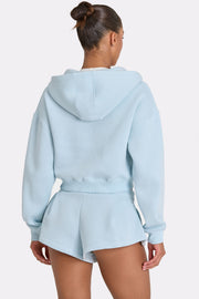 Oh Polly hoodie zip oversize bleu clair polaire