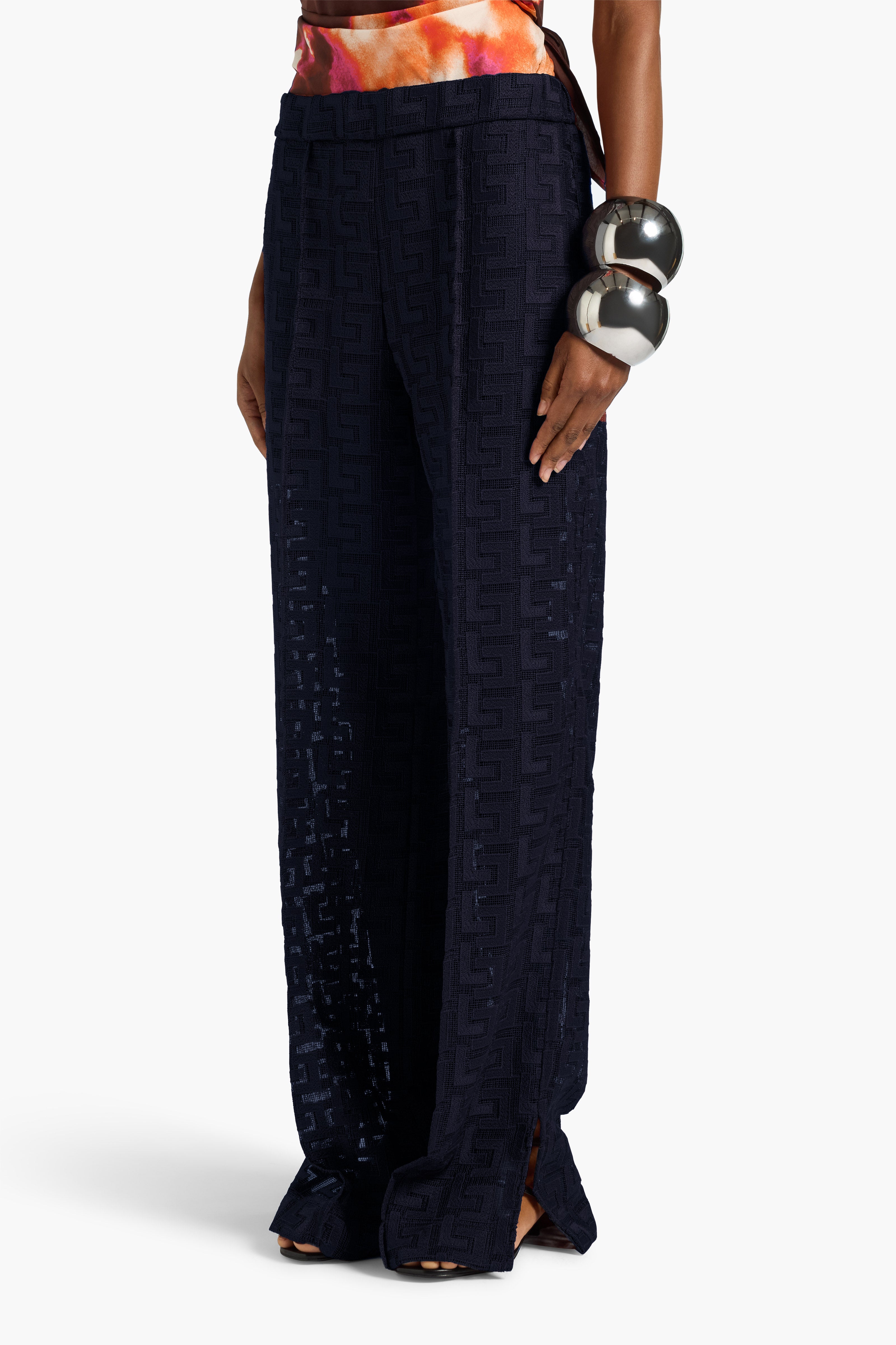 Liviana Conti Ansel Pantalon Droit Macramé Abisso Taille 38-48