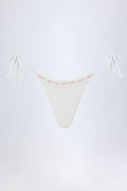 Oh Polly Swim Vernazza bas de bikini blanc broderie thong