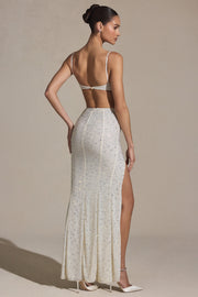 Oh Polly Embellished Lucienne robe maxi blanche strass