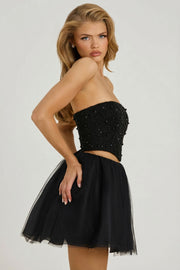Oh Polly Skirts Mini Jupe Tulle Noir Organza 82 cm