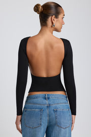 Oh Polly Elli top noir col haut dos nu modal