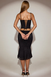 Oh Polly Fjolla jupe midi dentelle noire sirène