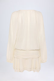 Oh Polly Dresses Avalon Mini Robe Ivoire manches ballon