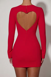 Oh Polly Adelia 12556 robe bodycon rouge cœur mini