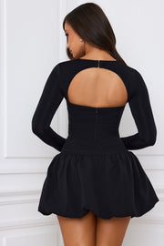 Oh Polly Viola 10900 mini robe manches longues noir corset
