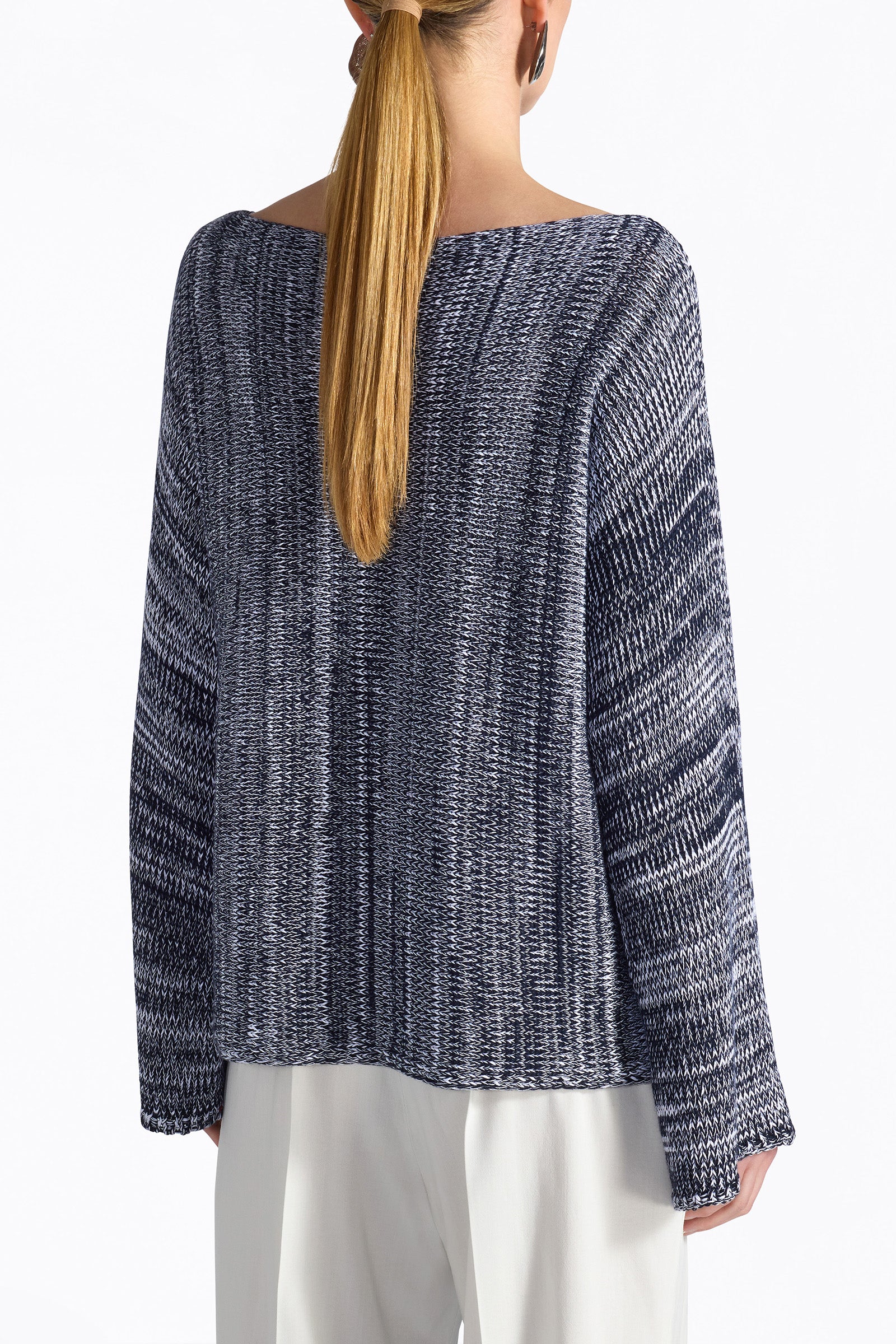 Liviana Conti Raissa pull coton col bateau marine