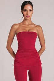 Oh Polly Tops haut bandeau rouge cerise modal 16011