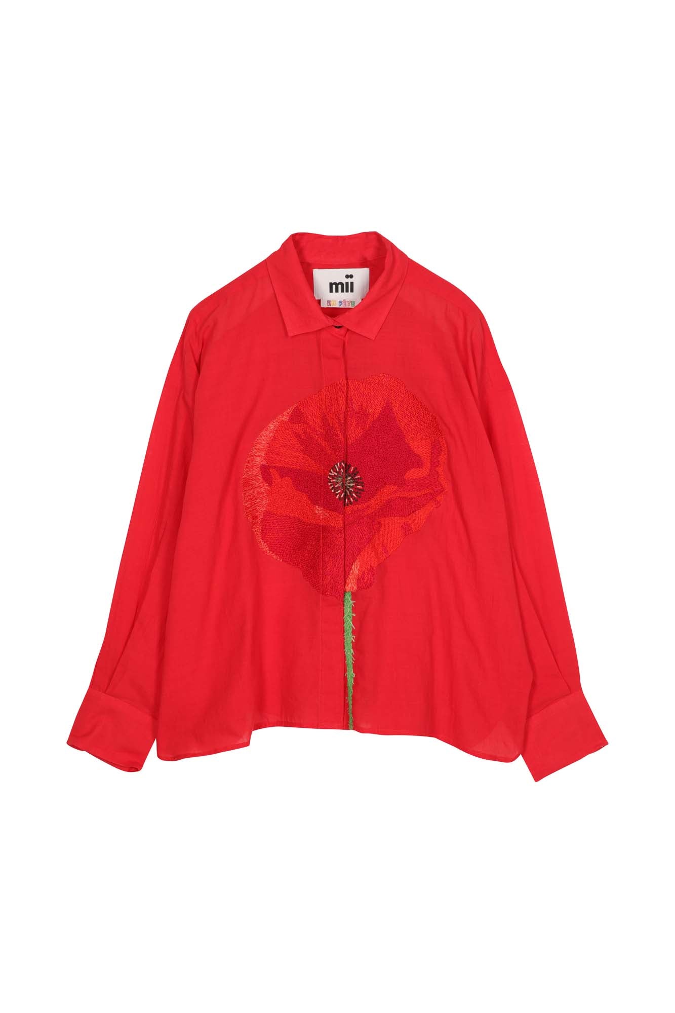 MII Les iconiques chemise Greta Coquelicot coton Khadi