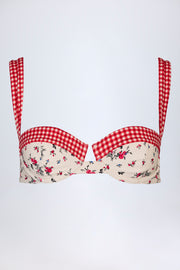Oh Polly Vallibona haut bikini rouge floral balconnet