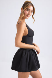 Oh Polly Anahita robe mini satin noire dos lacé