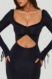 Oh Polly Matilda Cut-Out Maxi Robe Noir