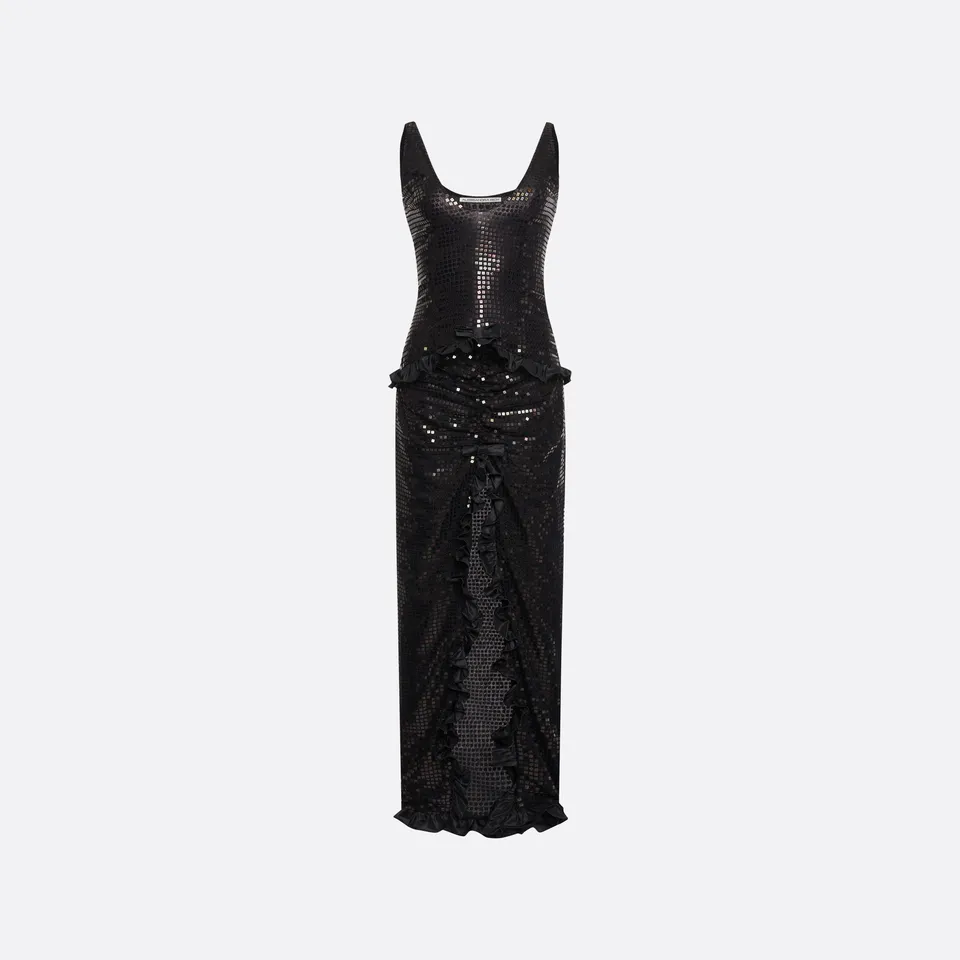 Alessandra Rich Dresses robe de soirée soie noire sequins