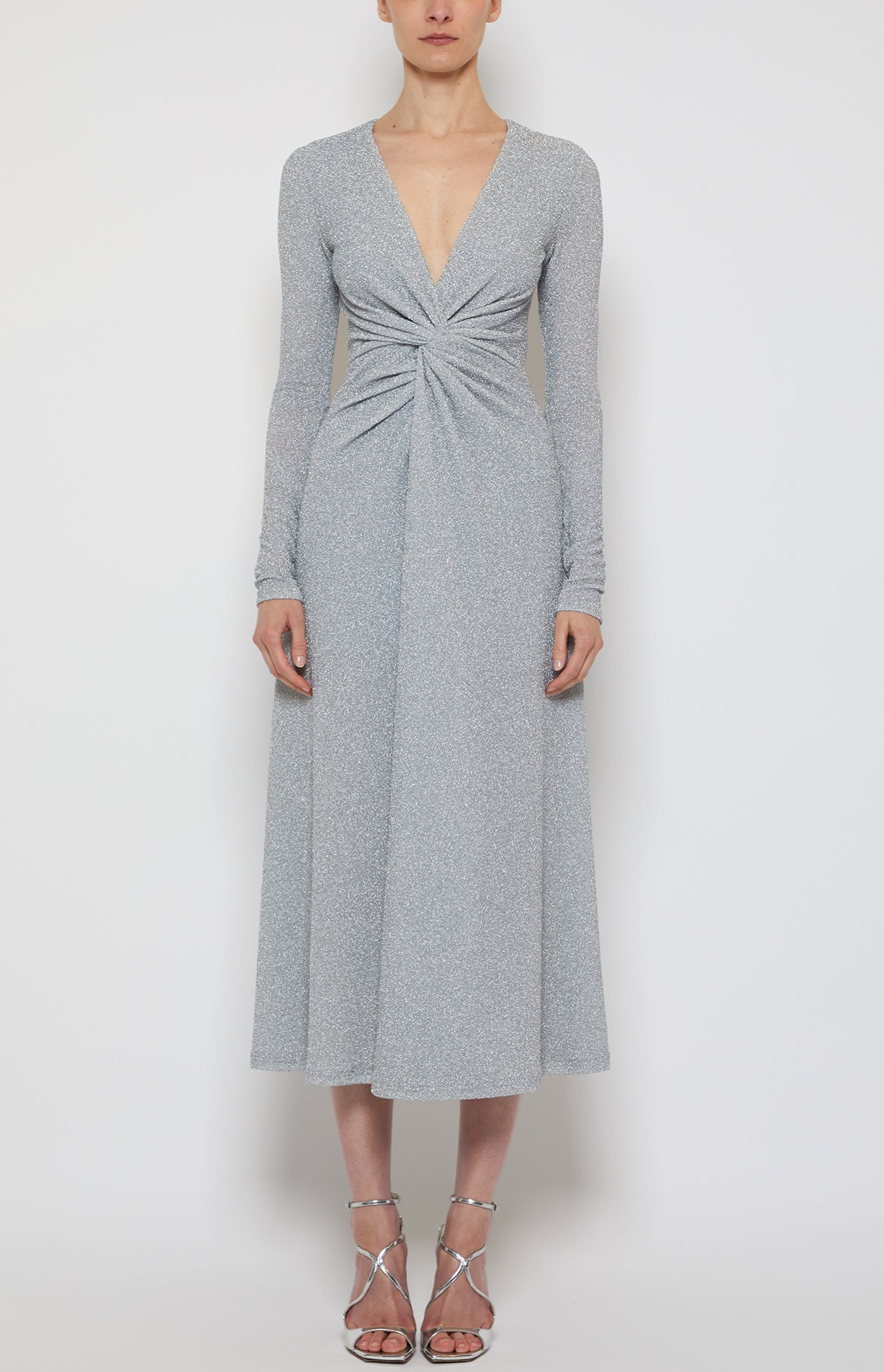 Prabal Gurung Twist Sparkle Dress robe silver