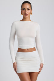 Oh Polly Alia 8641 top blanc froncé manches longues
