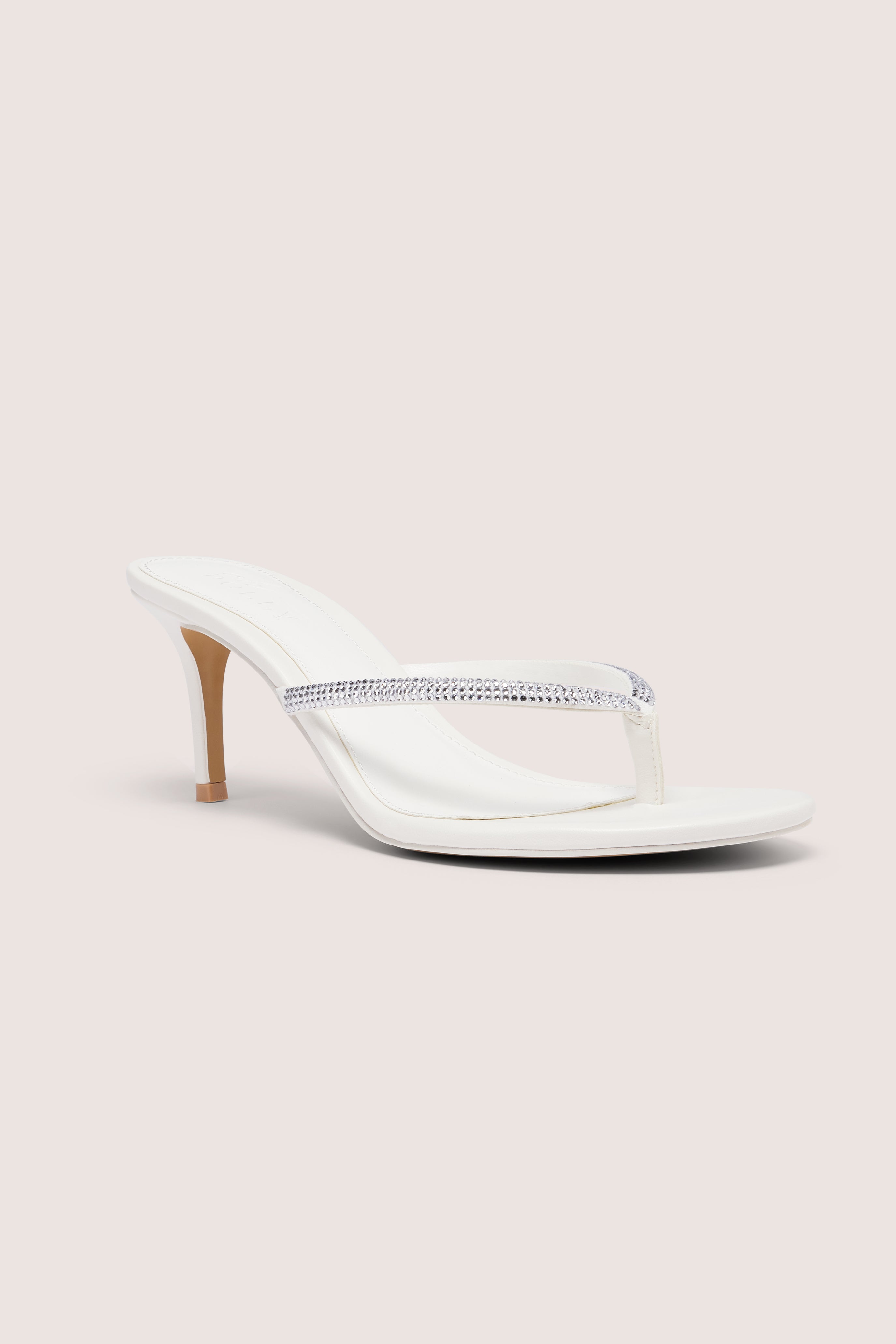 Oh Polly Coco Sandale à Talon Blanc Strass Talon 8cm