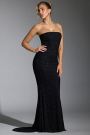 Oh Polly Embellished Florentina 8065 robe bustier noire strass